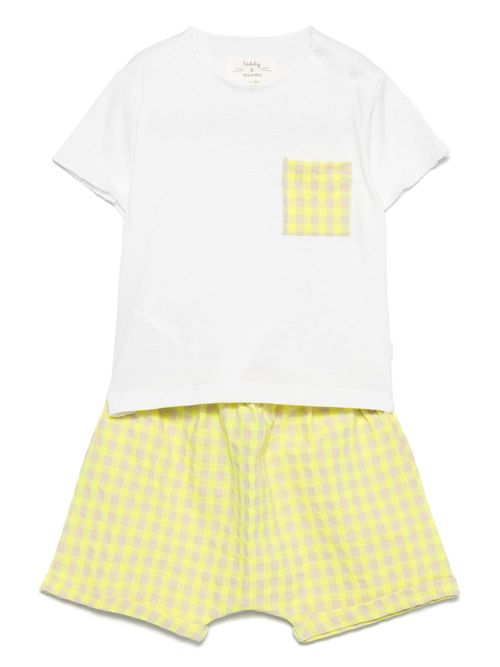 Plaid shorts set - White
