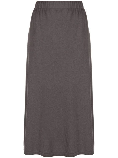 Ribbed-knit midi skirt - Grey