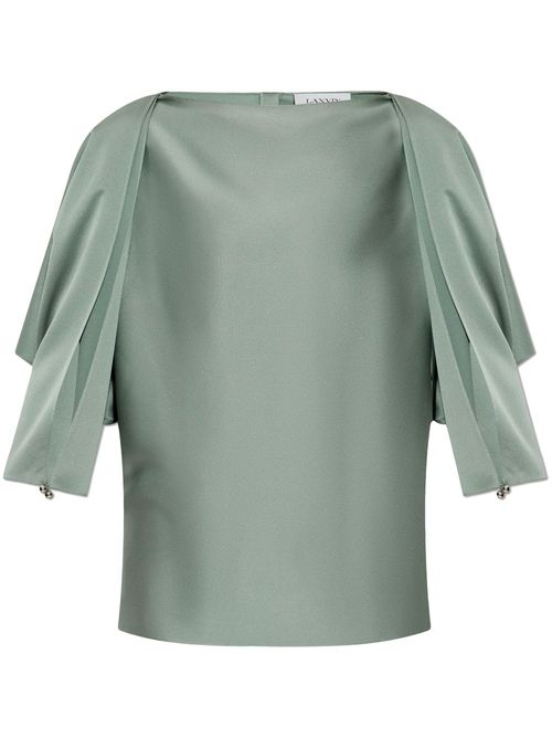 Satin-finish blouse - Green
