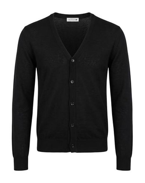 Man Cardigan Black Size 36 Acrylic, Wool