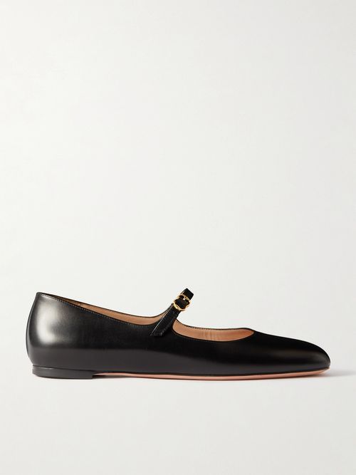 Banya Leather Mary Jane Ballet Flats - Black