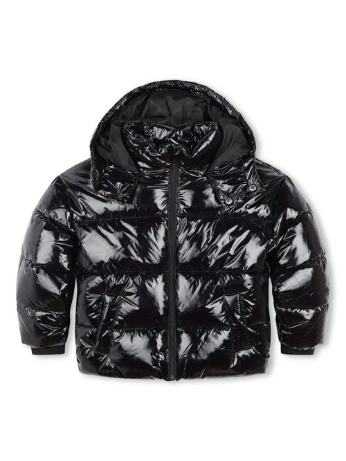 Logo-print puffer jacket - Black