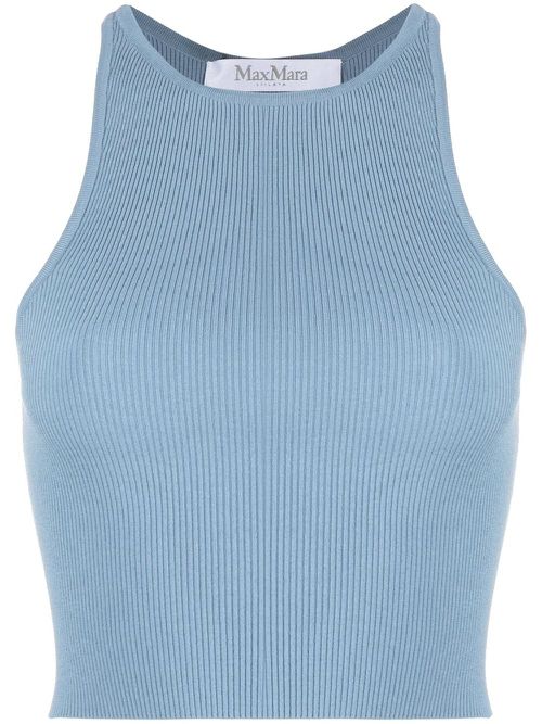Knitted racerback tank top - Blue