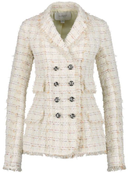 Bouclé double-breasted blazer - Neutrals