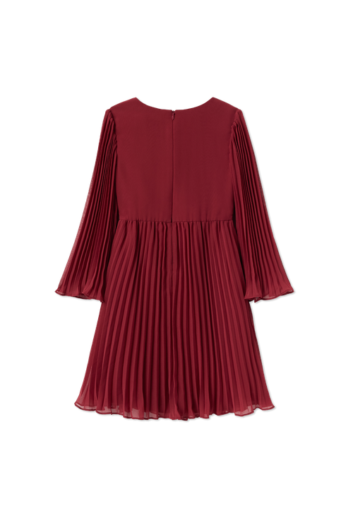 Pleated Dress, Unisex, Red