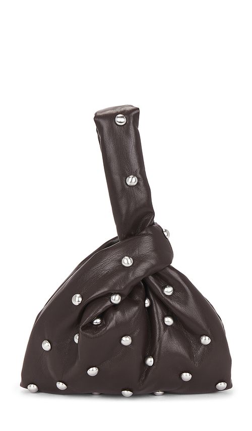 Nanushka POCHETTE JEN en Chocolate,Metallic Silver