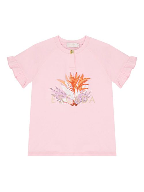 Logo-embroidered T-shirt - Pink