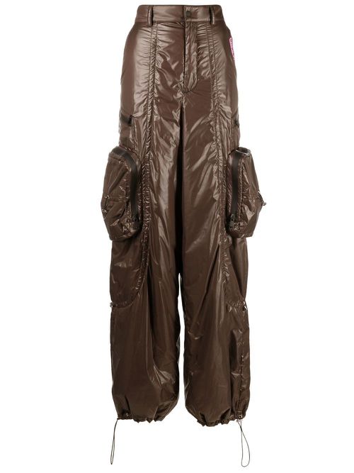Zip-pocket loose-fit trousers - Brown