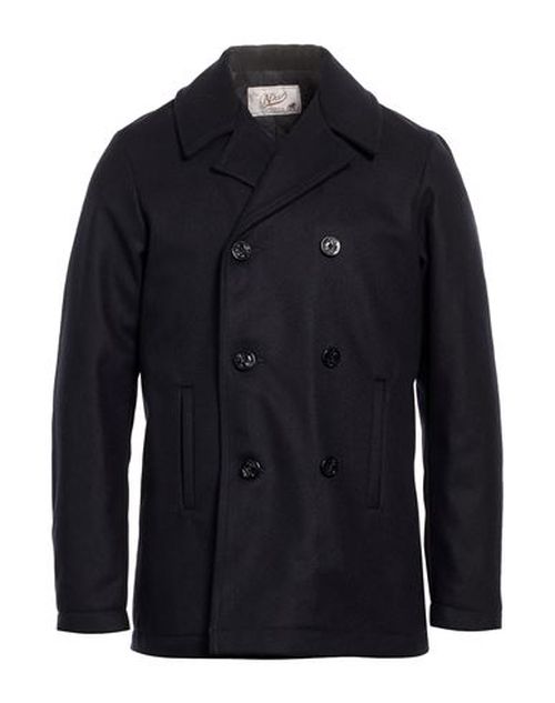 Man Coat Midnight blue Size L Wool, Polyamide