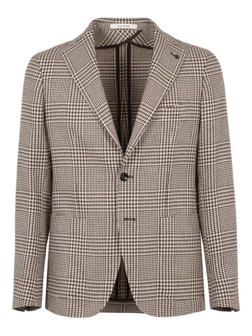 Wool single-breasted blazer - Brown