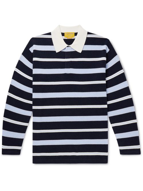 Guest In Residence 남성 Striped Cashmere Polo Shirt 0400660424756