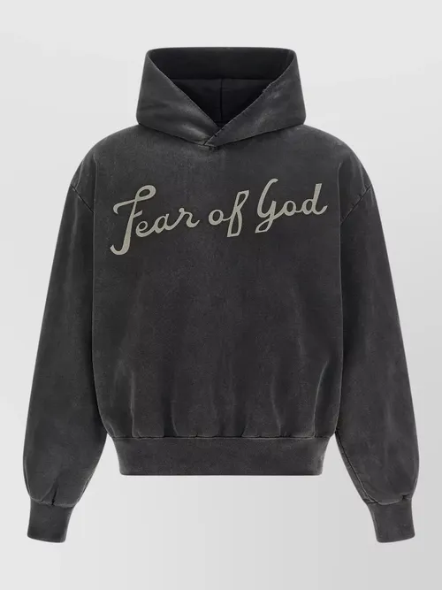 Fear Of God - 26 logo hooded long sleeve top