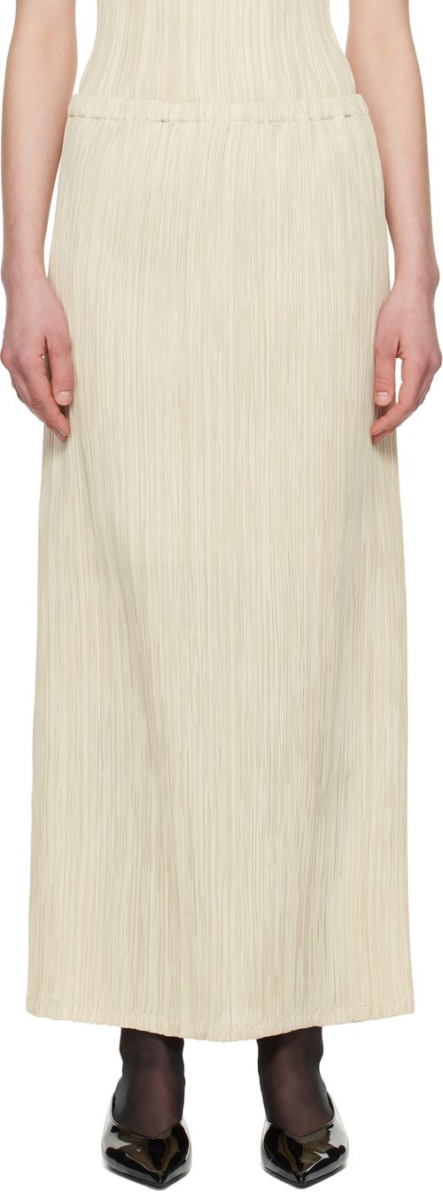 LE17SEPTEMBRE Beige Freya Pleats Midi Skirt