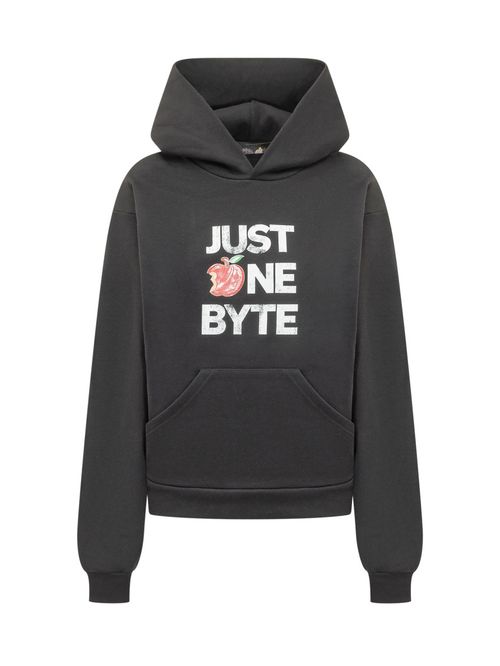Black Graphic Hood Sweatshirt