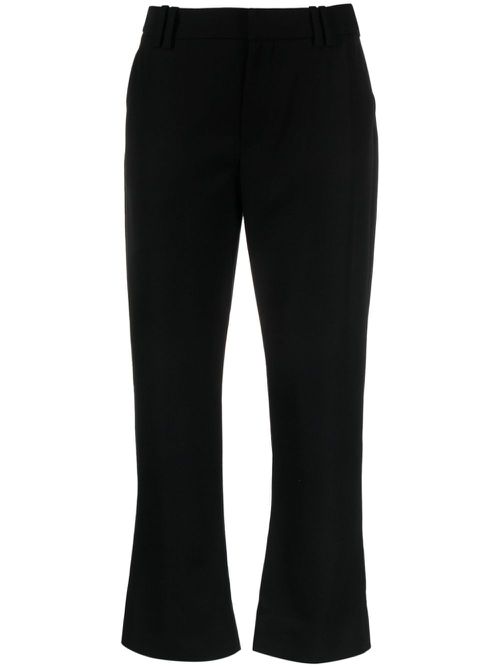 Virgin-wool cropped trousers - Black