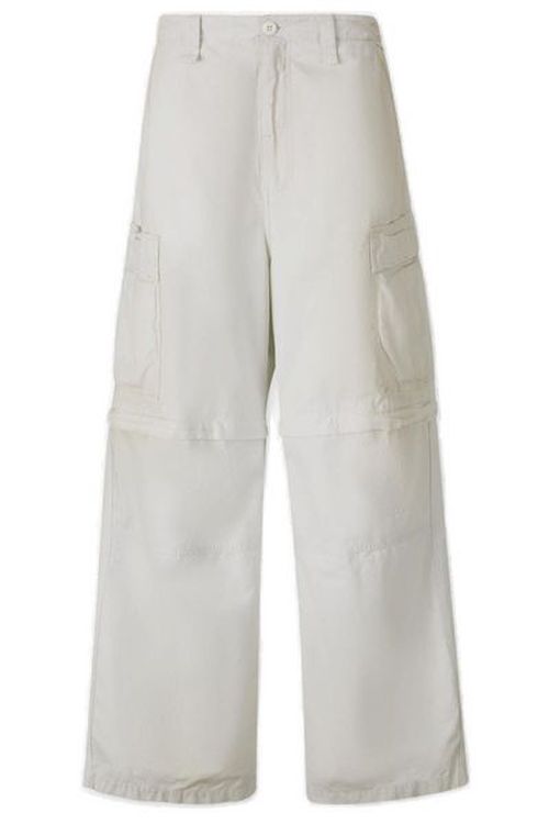 Balenciaga Dirty-Effect Wide-Leg Cargo Pants