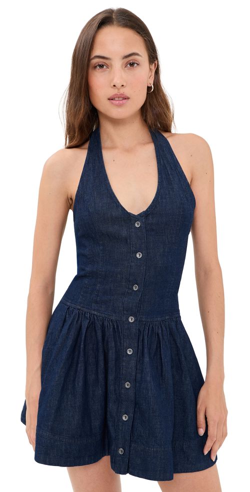 Clean Break Denim Mini Dress Night Wash