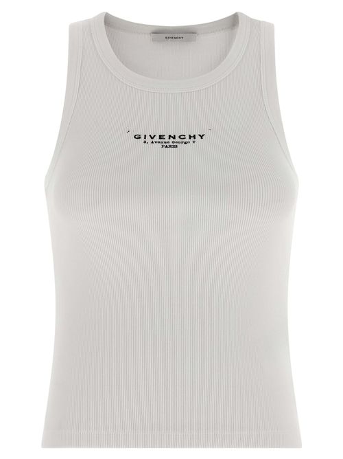 Logo-Embroidered Ribbed Cotton Tank Top — White