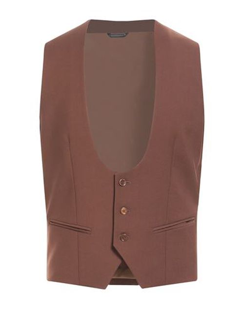 Man Tailored Vest Brown Size 38 Polyester, Viscose, Elastane