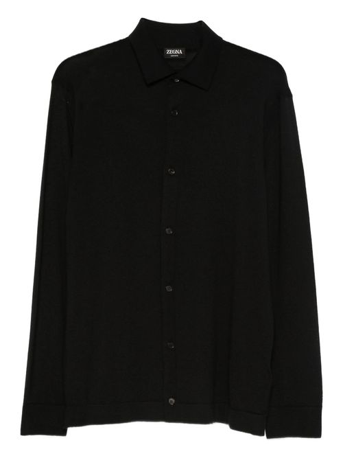 Cashmere-Silk Blend Sweater with Classic Collar