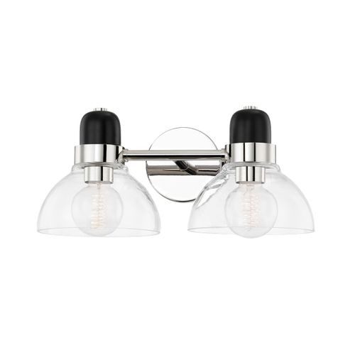 Polished Nickel Two Light Bath and Vanity from the Camile Collection