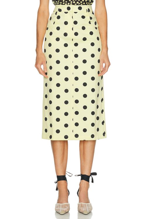Françoise Tina Skirt in Polka Dot Lemon - Yellow. 40 also