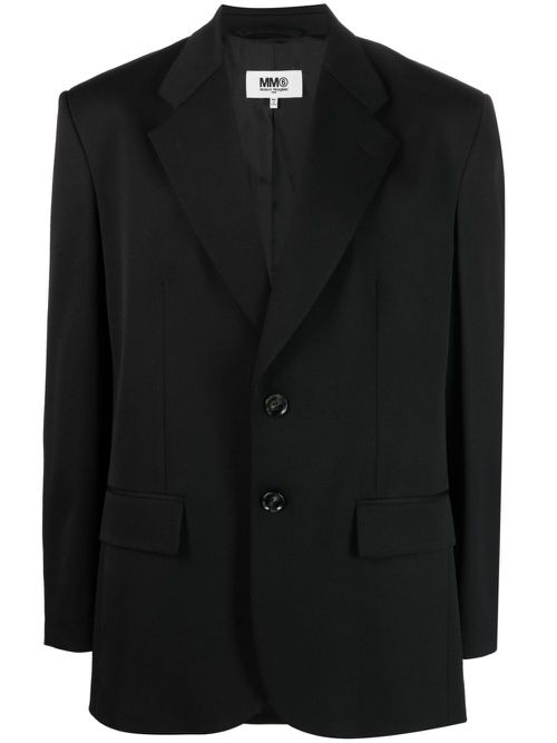 Single-breasted button-fastening blazer - Black