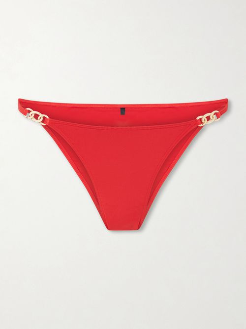 Embellished Bikini Briefs - Red