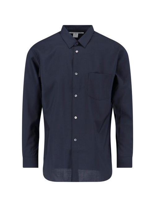 100% Wool Tailored Button-Up Shirt