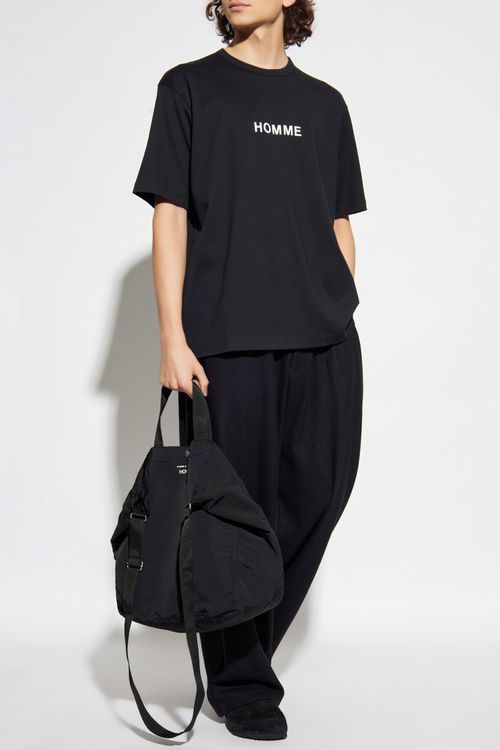 T-shirt With Printed Logo, Men's, Black