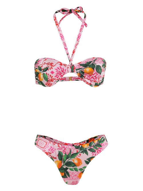 Lemon-print bikini set - Pink