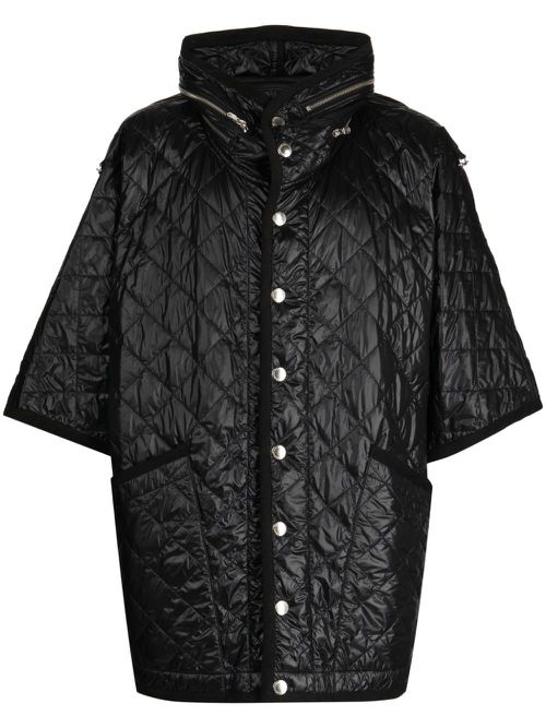 Quilted half-sleeved jacket - Black