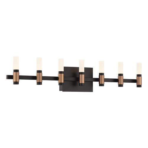 Albany 14-Light LED Bathroom Vanity Light in Black And Bra