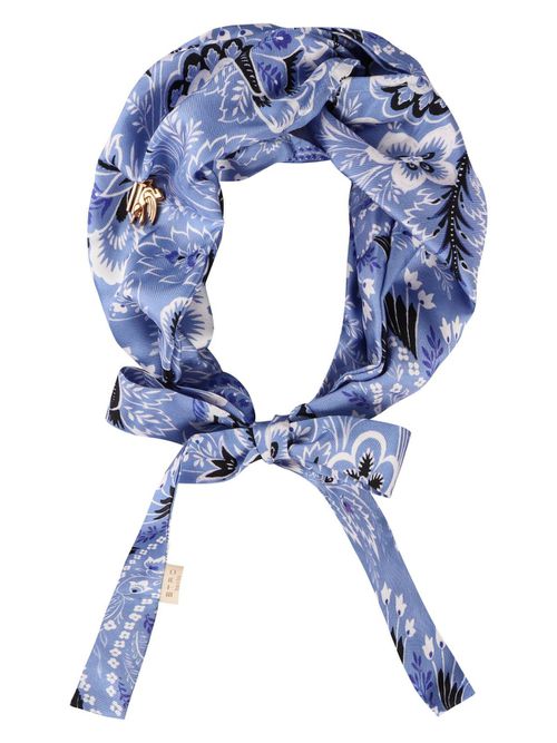 Etro Women's Printed Silk Headband in Light Blue | WF6F0001AA020 Color X0880