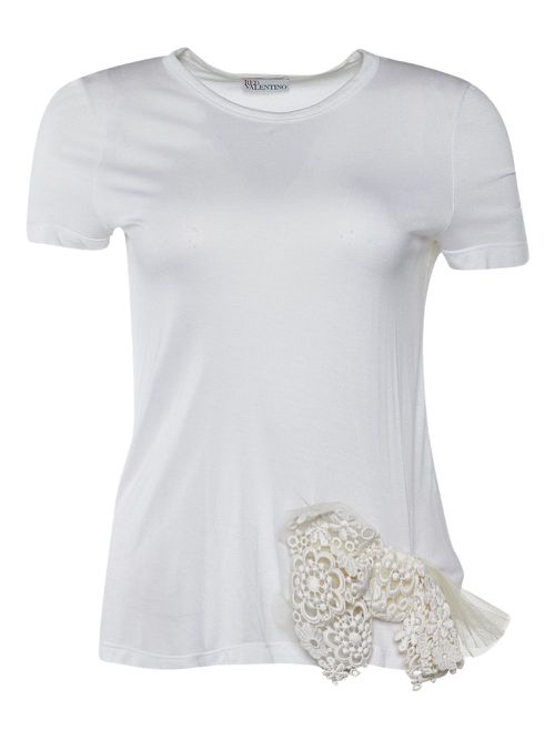 Bow-detail T-shirt - White