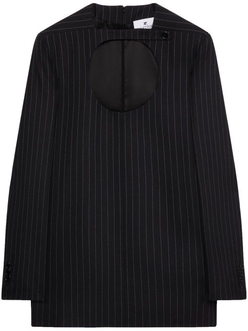 Pinstripe cut-out blazer - Black