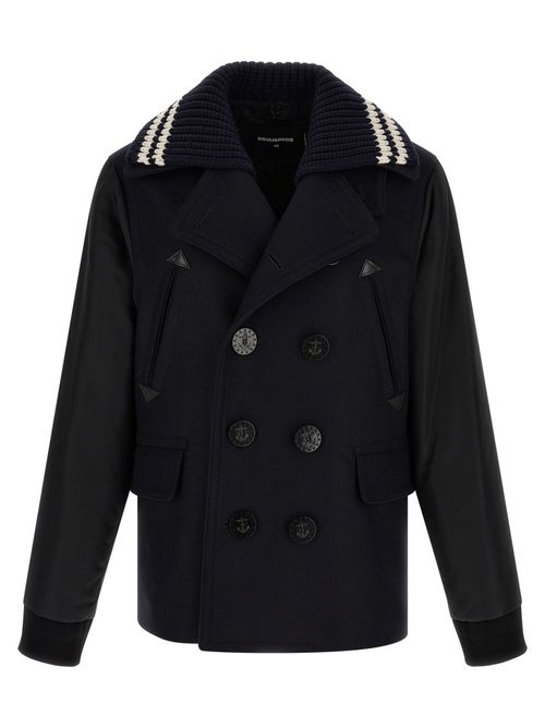 Blue Double Breasted Coat