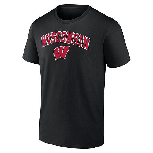 Men's Fanatics Black Wisconsin Badgers Campus T-Shirt - 3XL