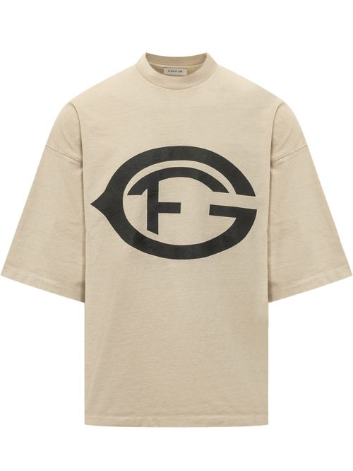 Beige Graphic Crew Neck T-Shirt