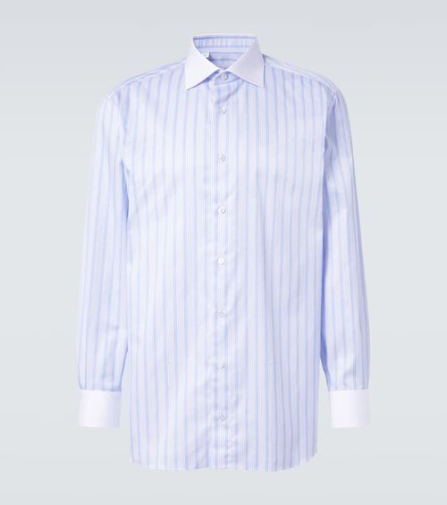Striped cotton poplin shirt