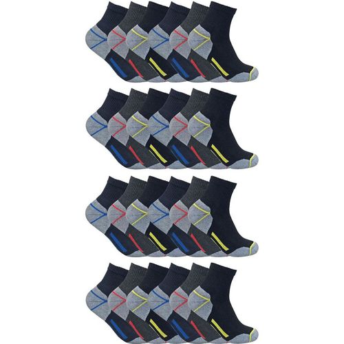 24 Pairs Multipack Ultimate Cotton Rich Work Ankle Socks