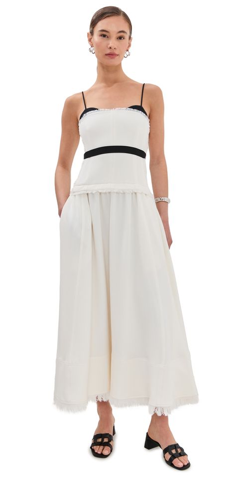 Quinlin Bustier Midi Dress Snow Multi