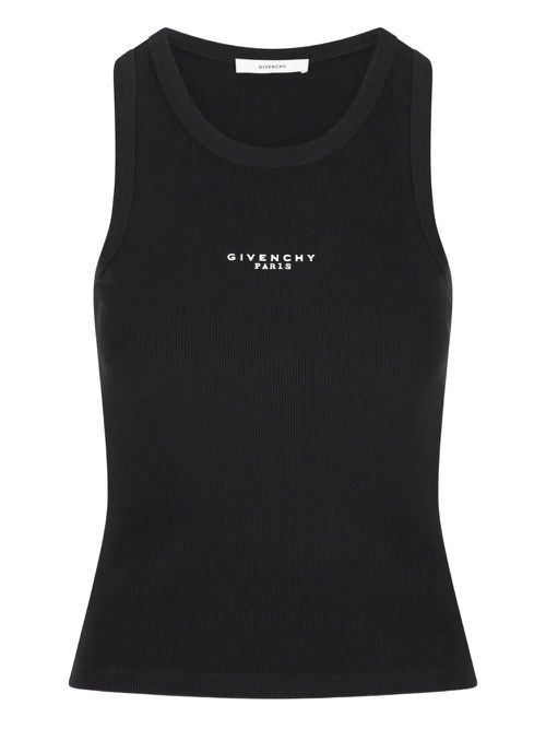 Slim-Fit Cotton Tank Top With Paris Print