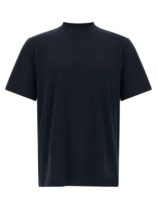 Tone-on-Tone Logo Embroidered T-Shirt — Navy