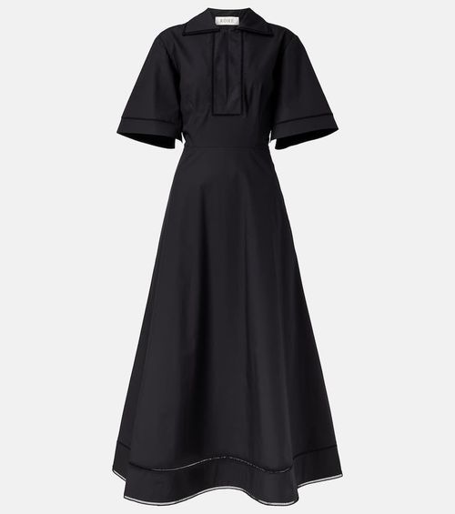 Róhe Embroidered cotton poplin midi dress