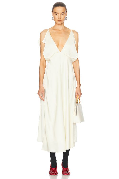Jil Sander Sleeveless Maxi Dress in Natural - Ivory.  40 also in