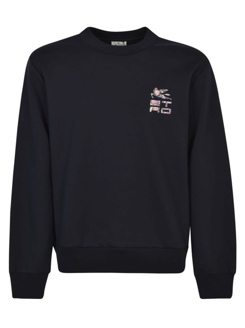Logo Print Ribbed Sweatshirt