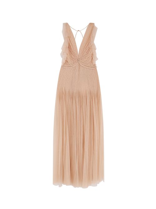 Red Carpet Long Dress With Rhinestones Detail
