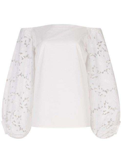 Stephanie organic cotton off-shoulder blouse - White