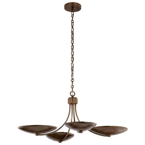 Lacquered Brass Chandelier Semi Flush from the Palmela Collection